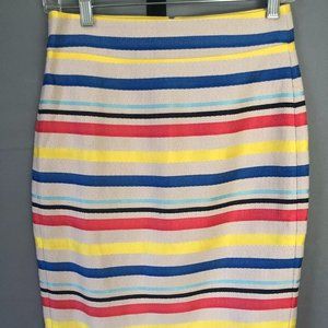 J. Crew multicolored striped pencil skirt